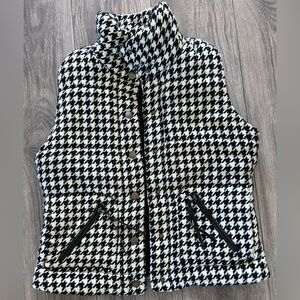 Wet Seal Puffer Vest Houndstooth Pattern For Women Size L Large